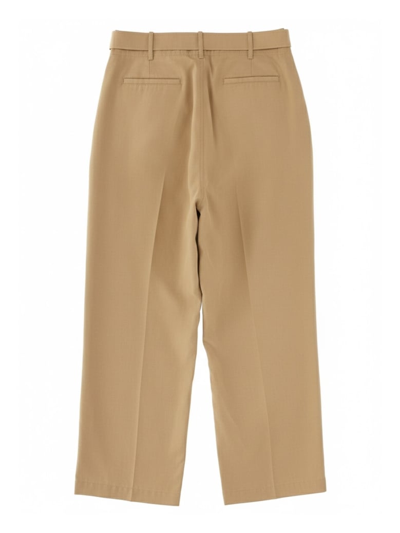belted trousers in beige by Selfnex