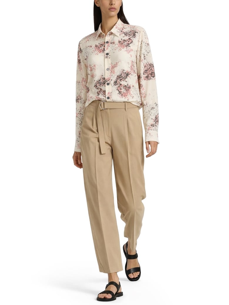 belted trousers in beige by Selfnex