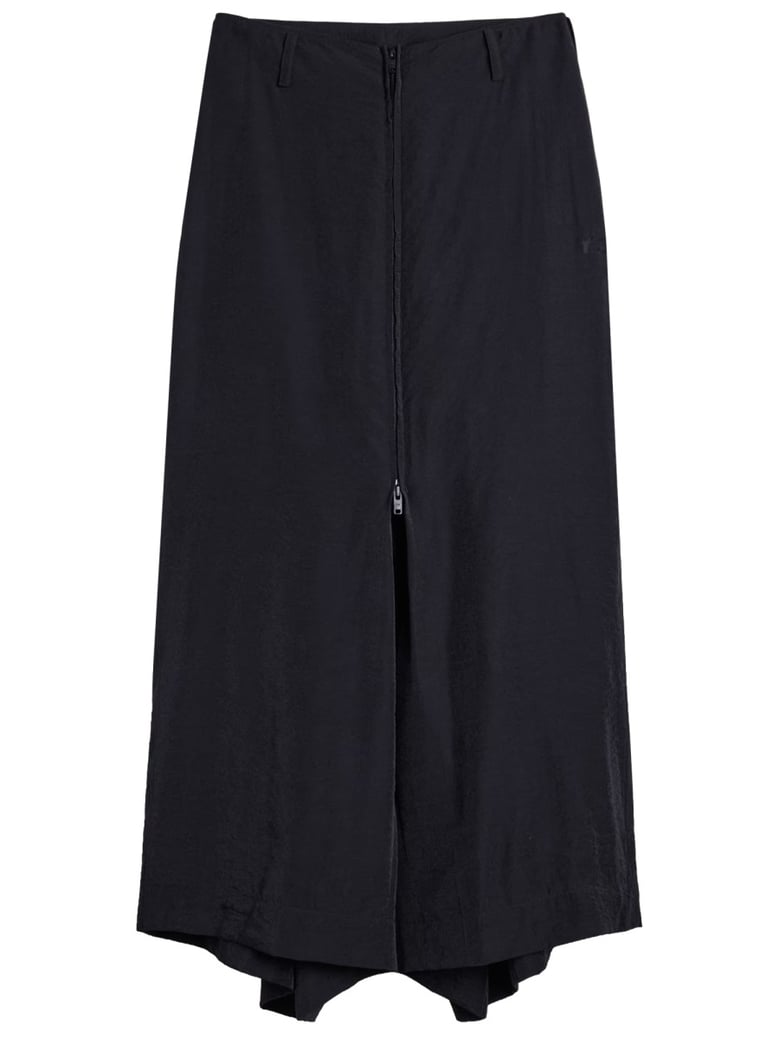 wide trousers with zip, black by Selfnex