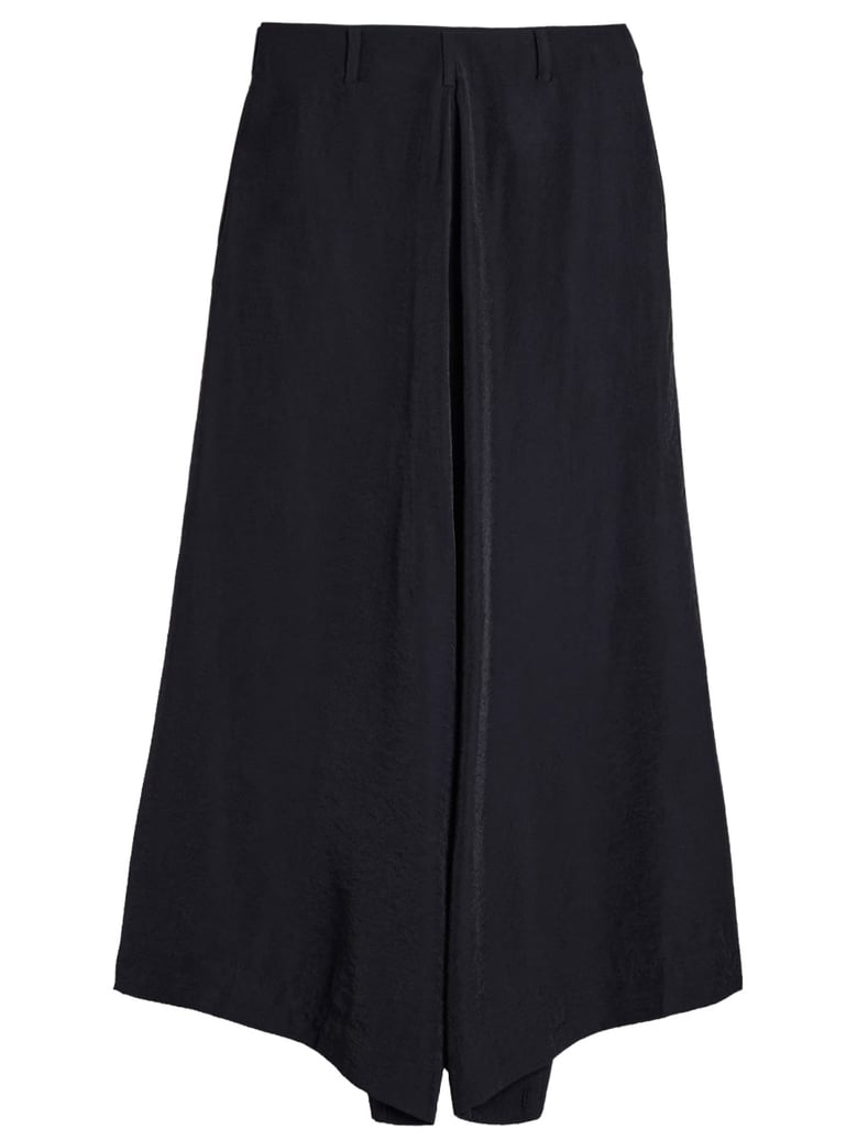 wide trousers with zip, black by Selfnex