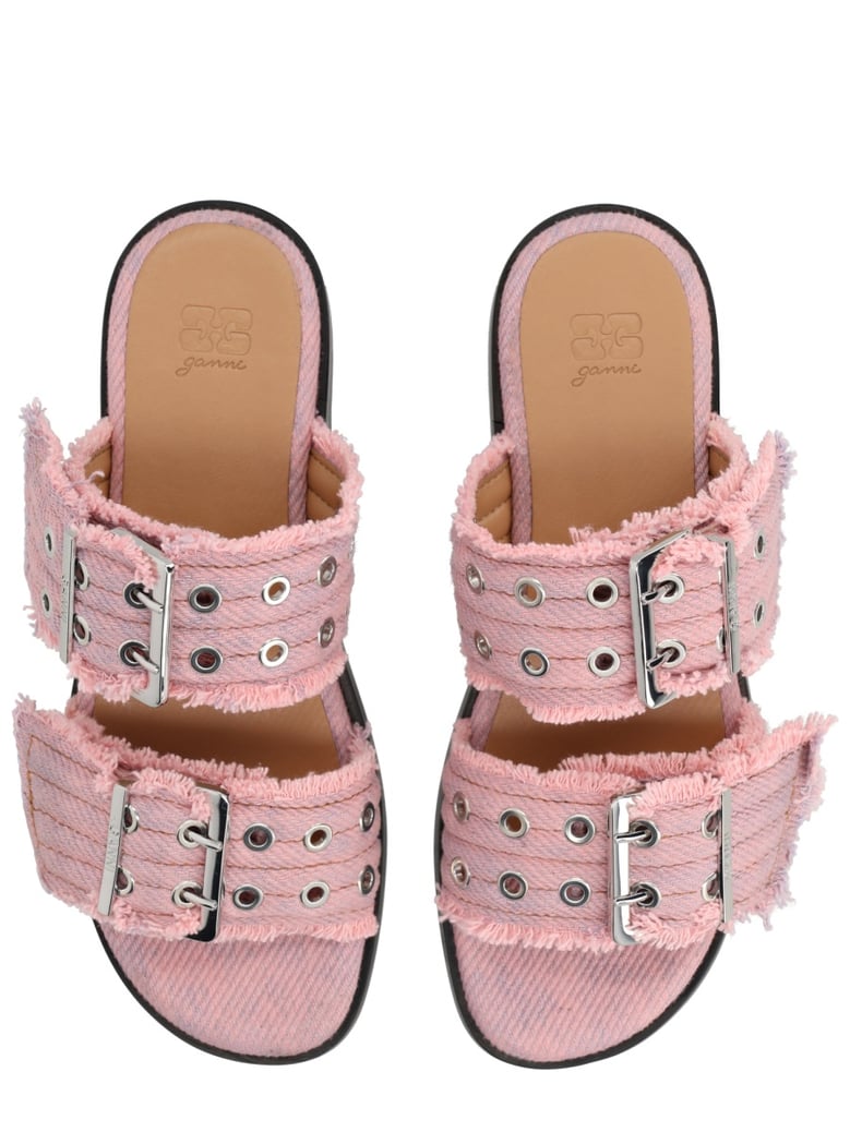 denim sandal with bangs by Selfnex