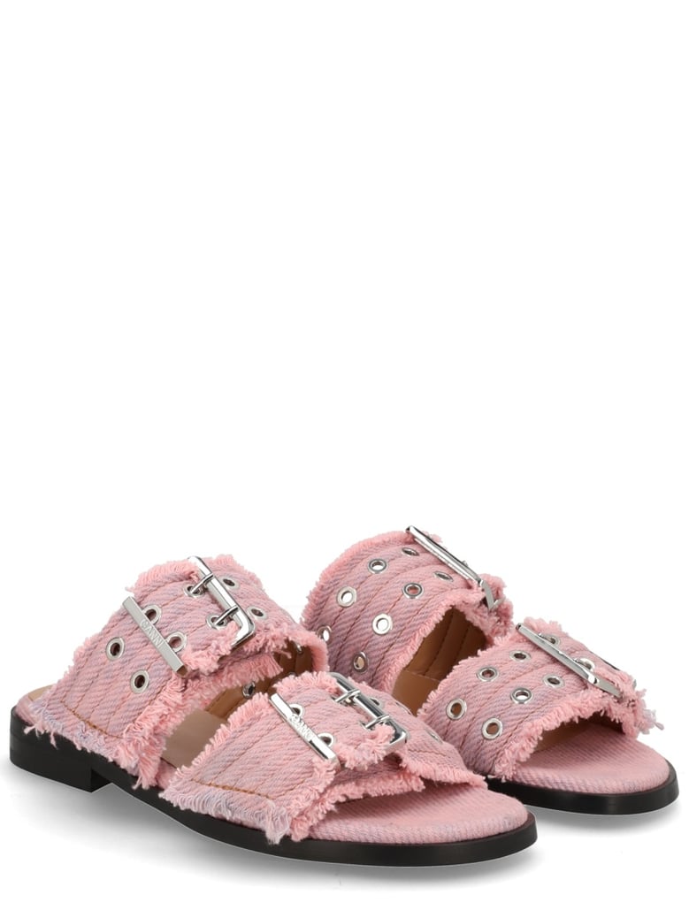 denim sandal with bangs by Selfnex