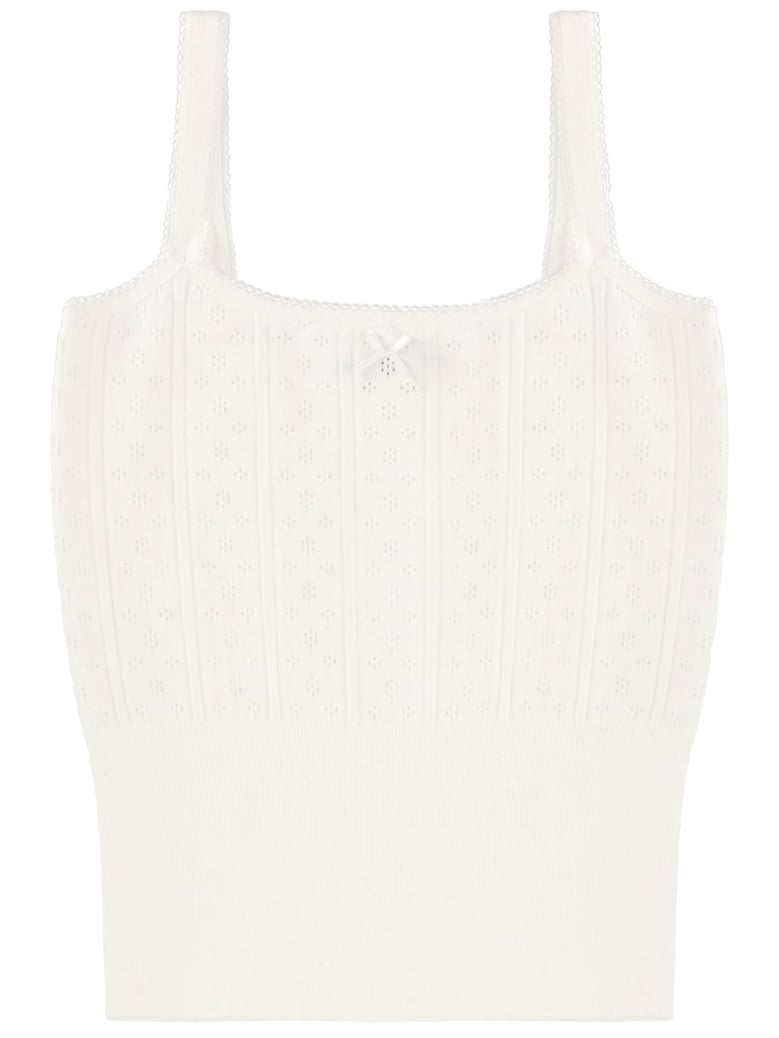top with bow white by Selfnex