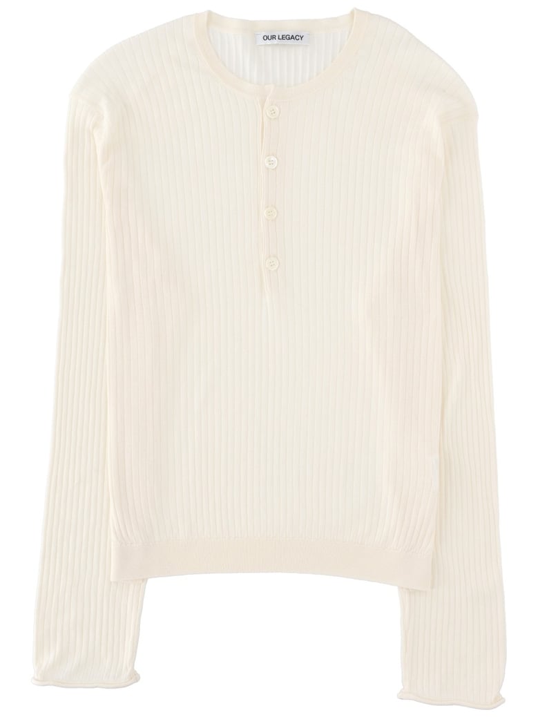 t-shirt fine henley ivory by Selfnex
