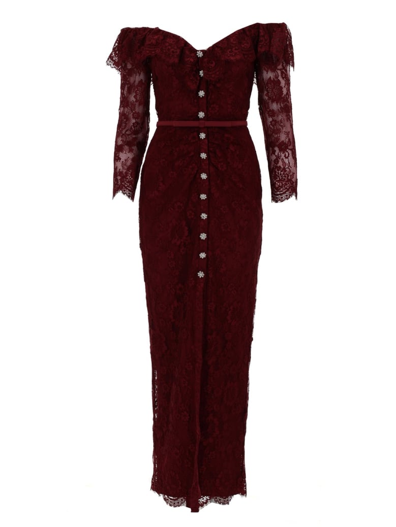dress in bordeaux lace by Selfnex