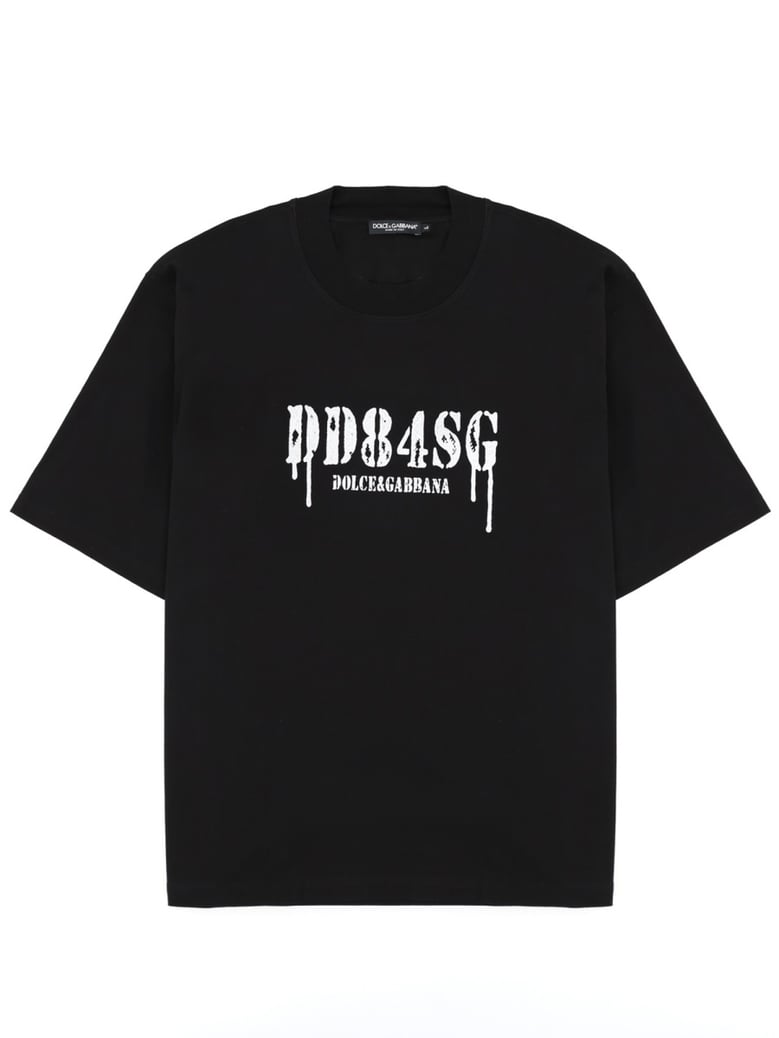 t-shirt with print and logo — black by Selfnex