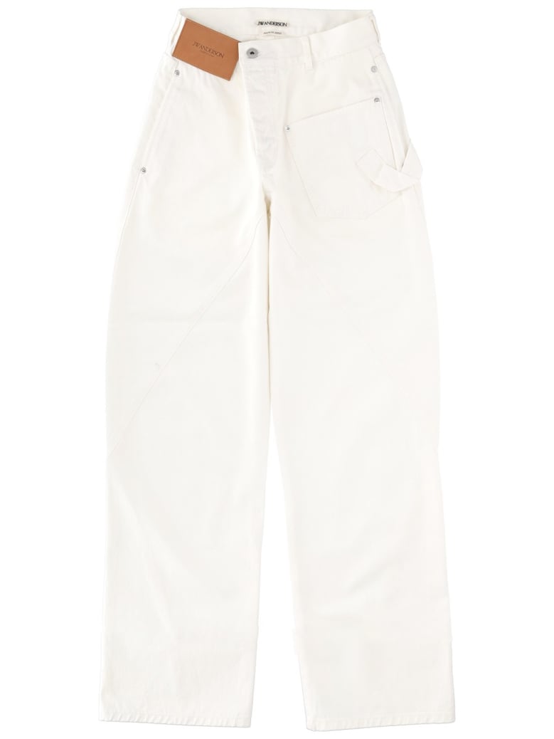 jeans with logo patch white by Selfnex