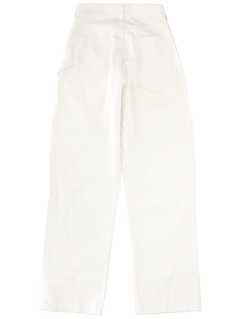 jeans with logo patch white by Selfnex