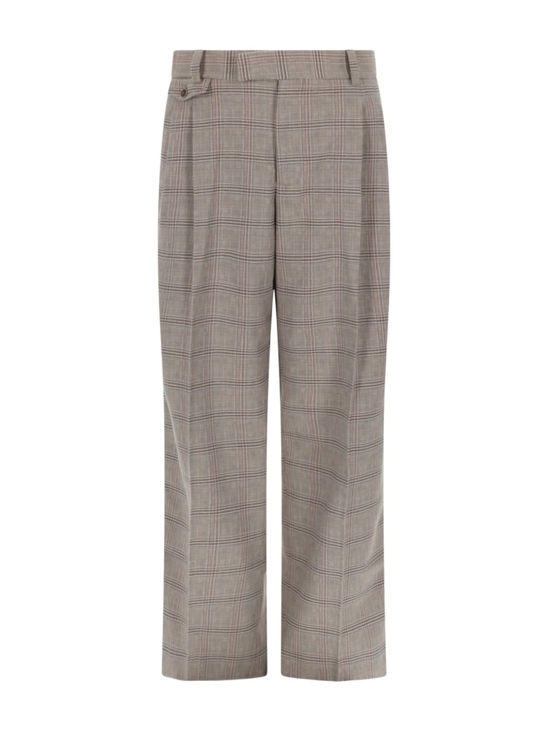 trousers large à carreaux beige by Selfnex