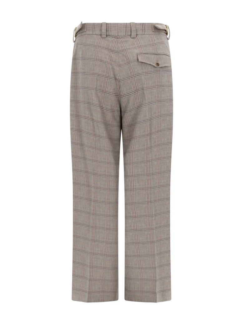 trousers large à carreaux beige by Selfnex
