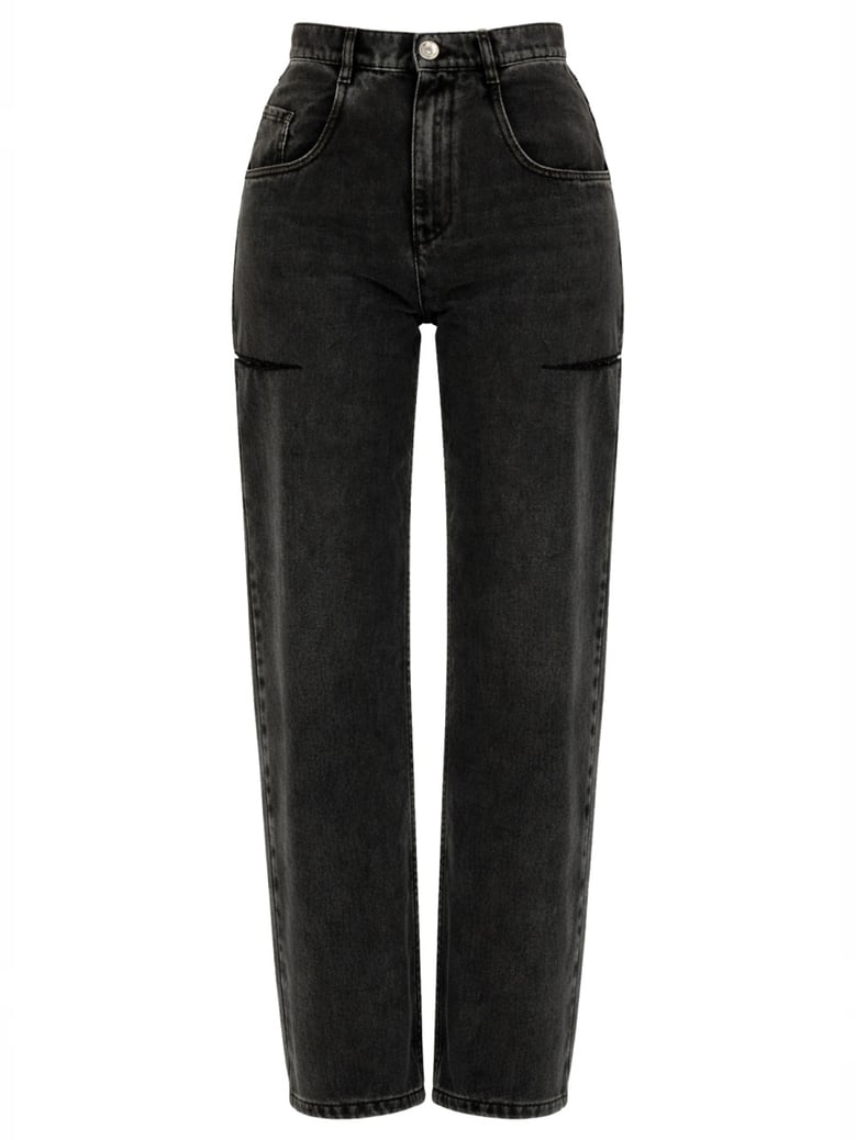jeans with cut-out detail, black by Selfnex