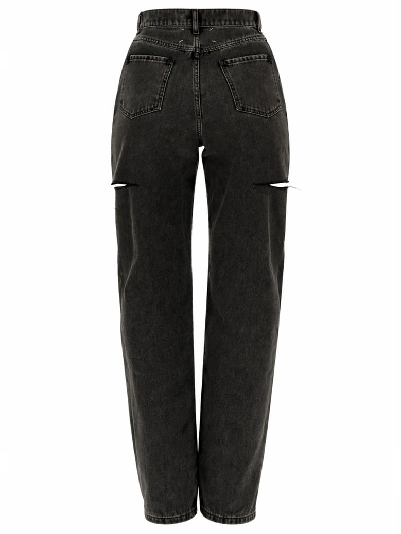 jeans with cut-out detail, black by Selfnex