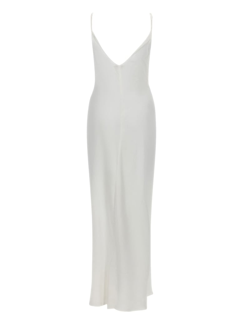 long silk dress with knot white by Selfnex