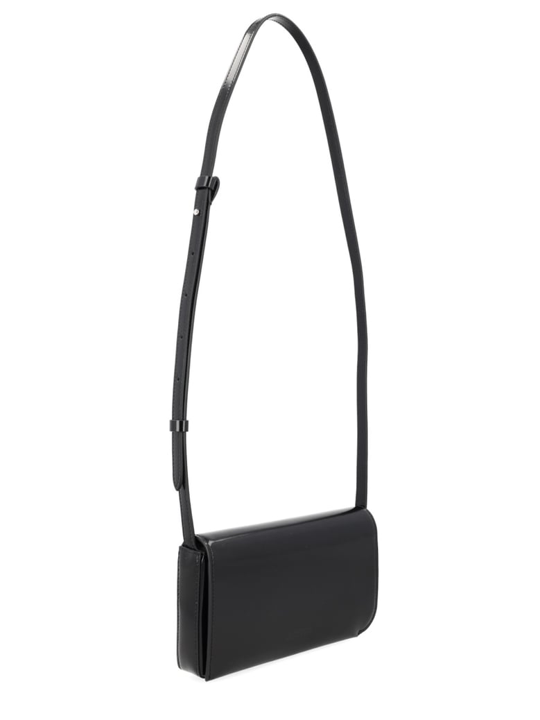 shoulder bag curve black leather by Selfnex