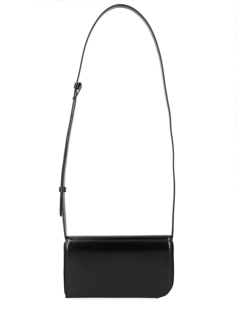 shoulder bag curve black leather by Selfnex