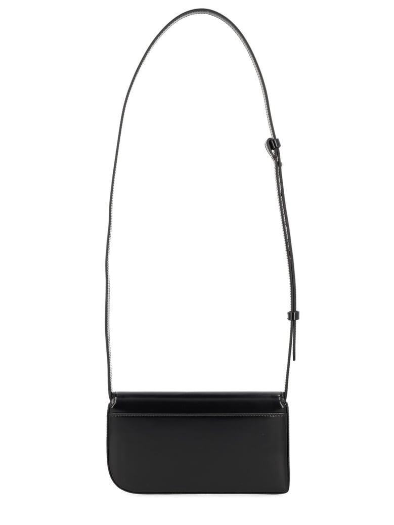 shoulder bag curve black leather by Selfnex