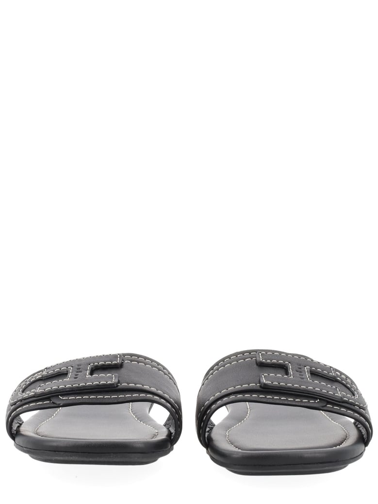 sandals flat black calf leather by Selfnex
