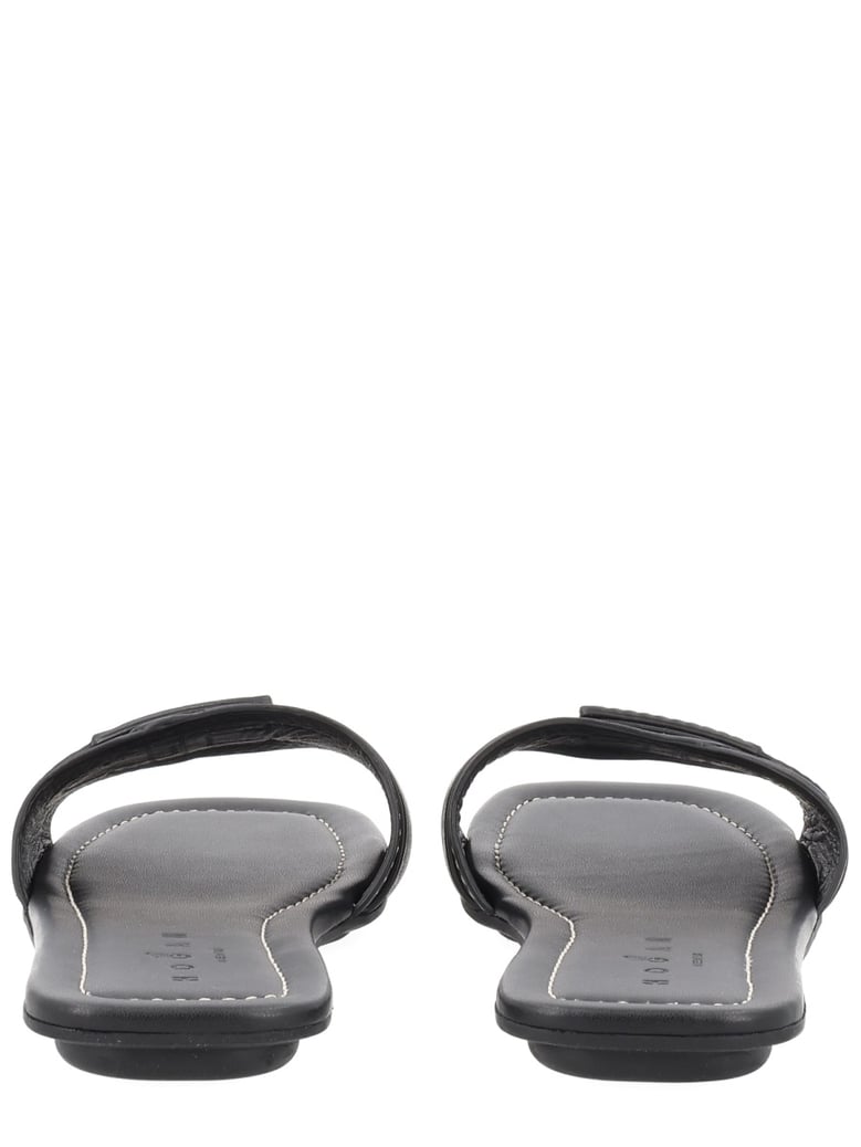 sandals flat black calf leather by Selfnex