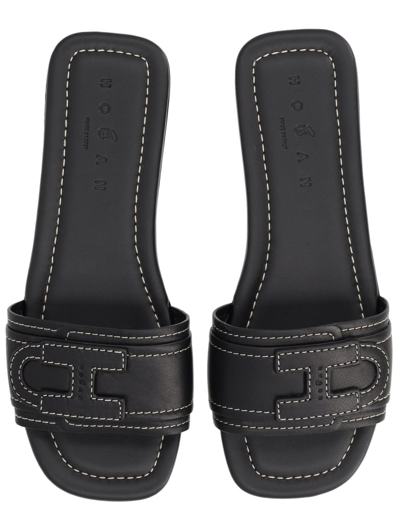 sandals flat black calf leather by Selfnex