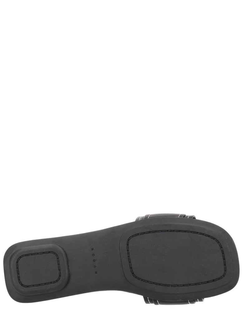 sandals flat black calf leather by Selfnex