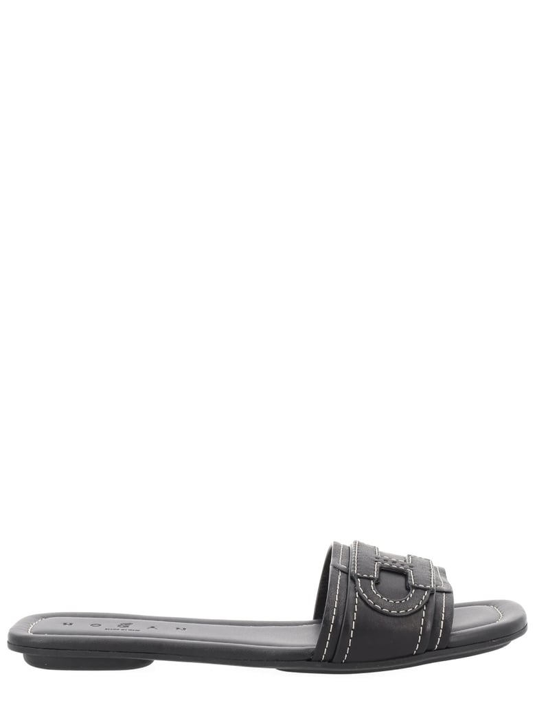 sandals flat black calf leather by Selfnex