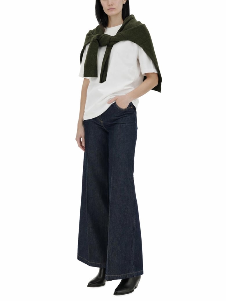 wide leg denim jeans by Selfnex