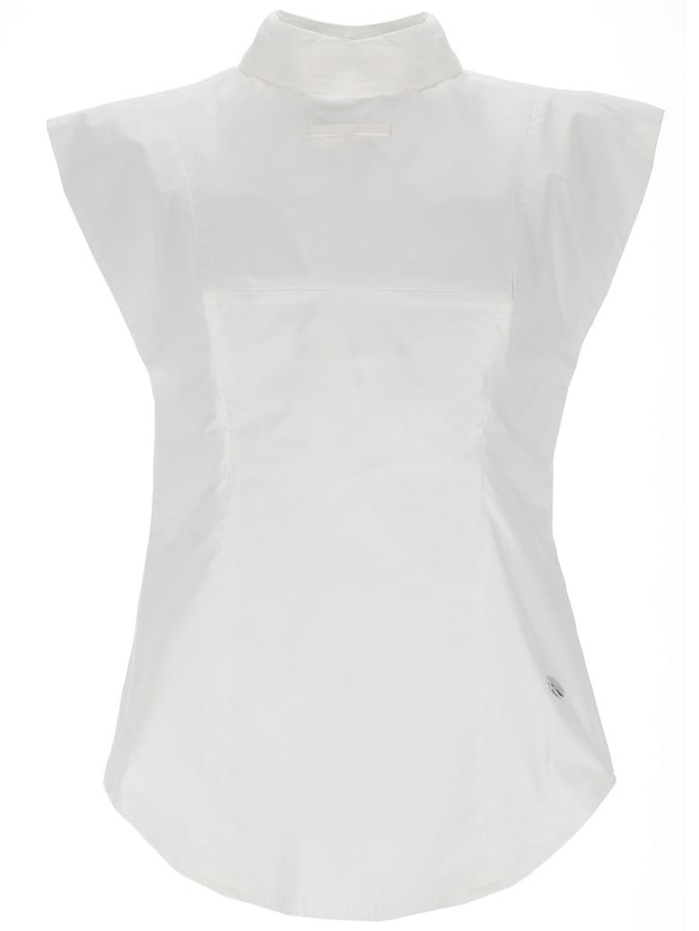 sleeveless inverted shirt by Selfnex