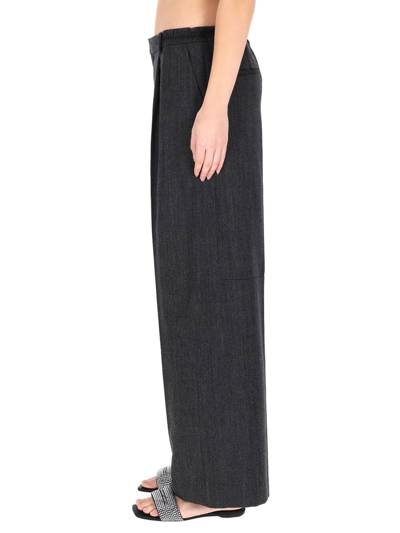 tailored pants in charcoal wool by Selfnex