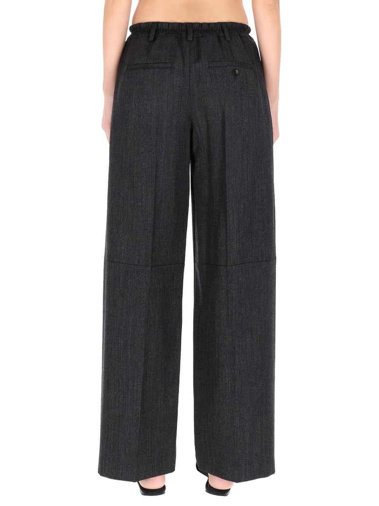 tailored pants in charcoal wool by Selfnex