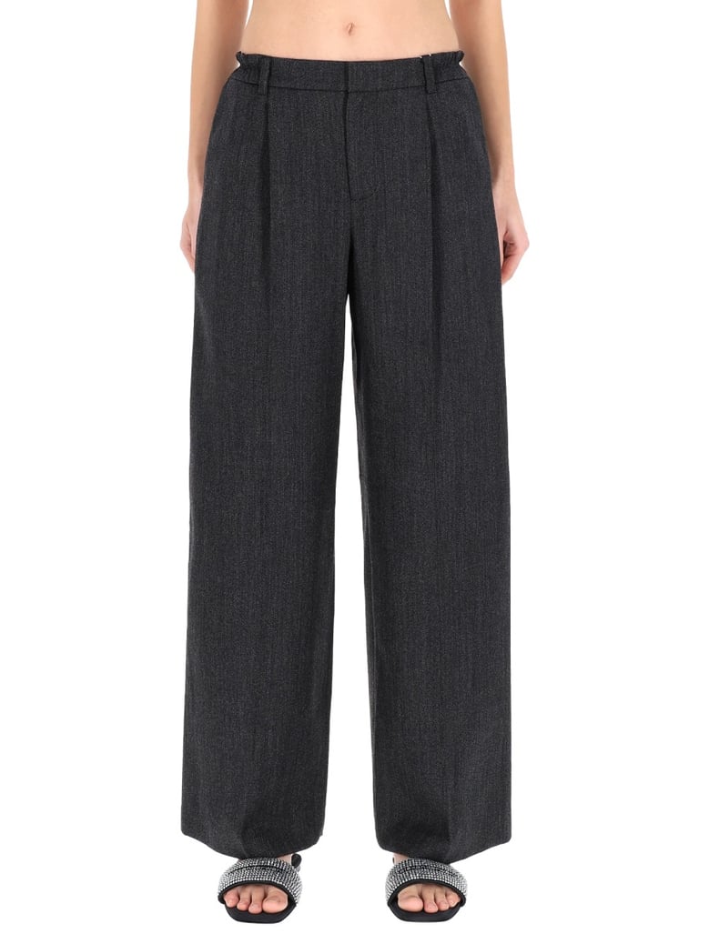 tailored pants in charcoal wool by Selfnex