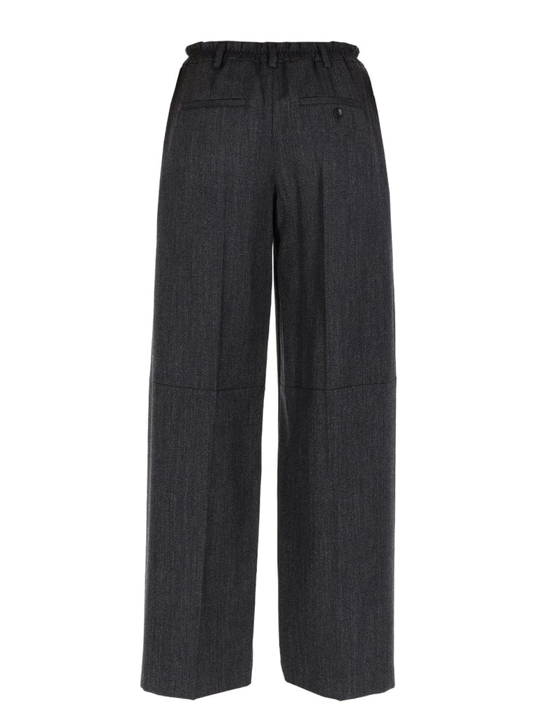 tailored pants in charcoal wool by Selfnex