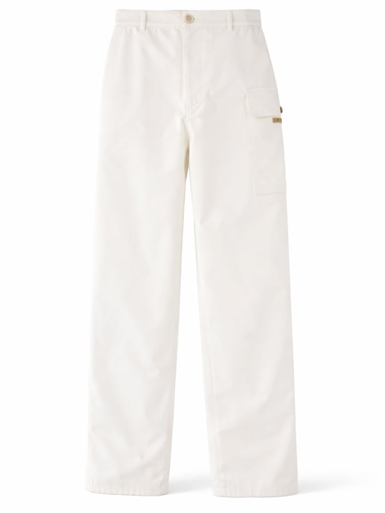 cargo pocket pants in white by Selfnex