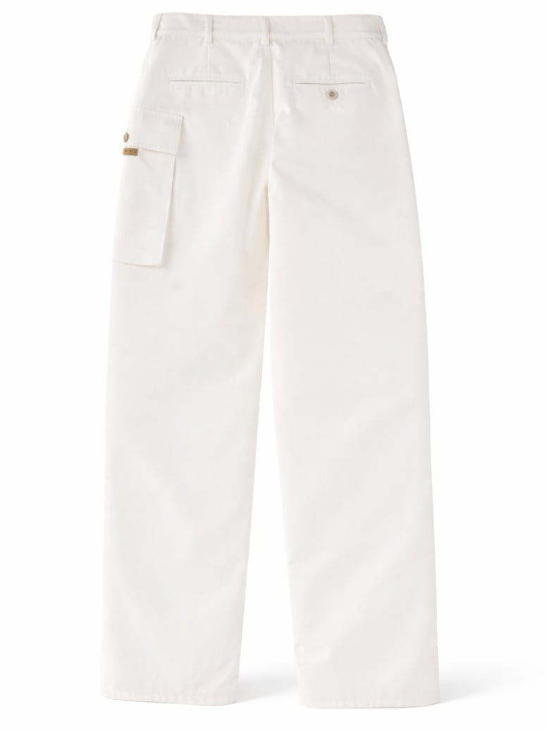 cargo pocket pants in white by Selfnex