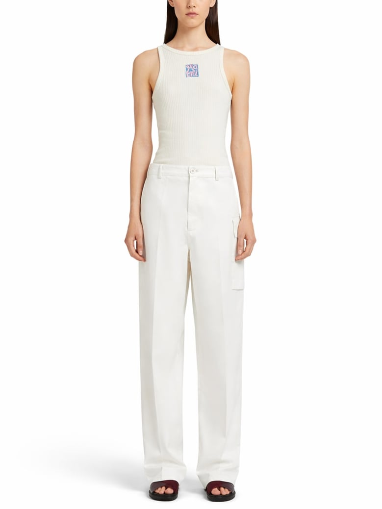 cargo pocket pants in white by Selfnex