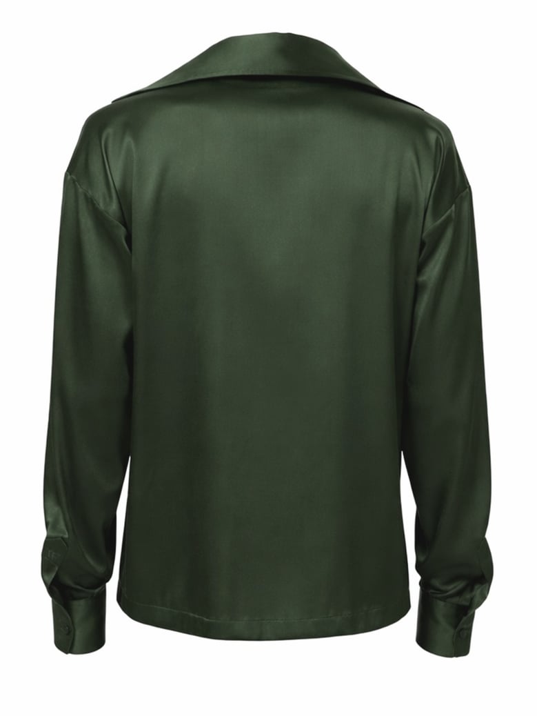 silk satin stretch shirt by Selfnex
