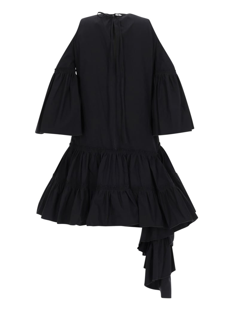 dress with ruffles, black cotton by Selfnex