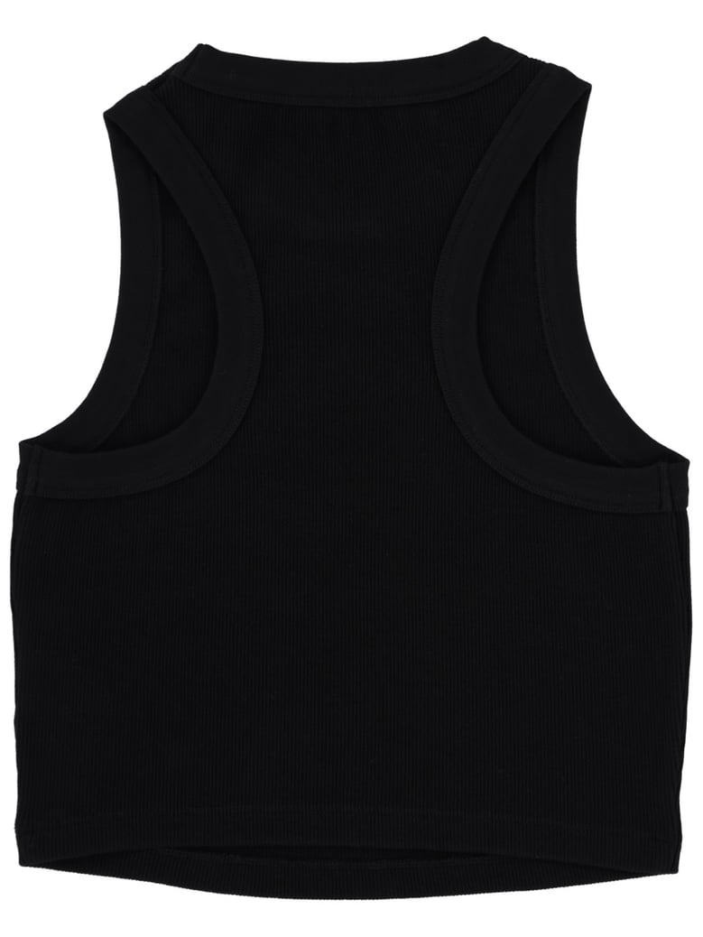 logo top in black cotton blend by Selfnex