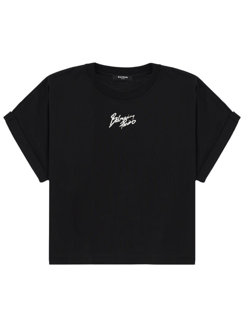 cropped t-shirt with logo by Selfnex