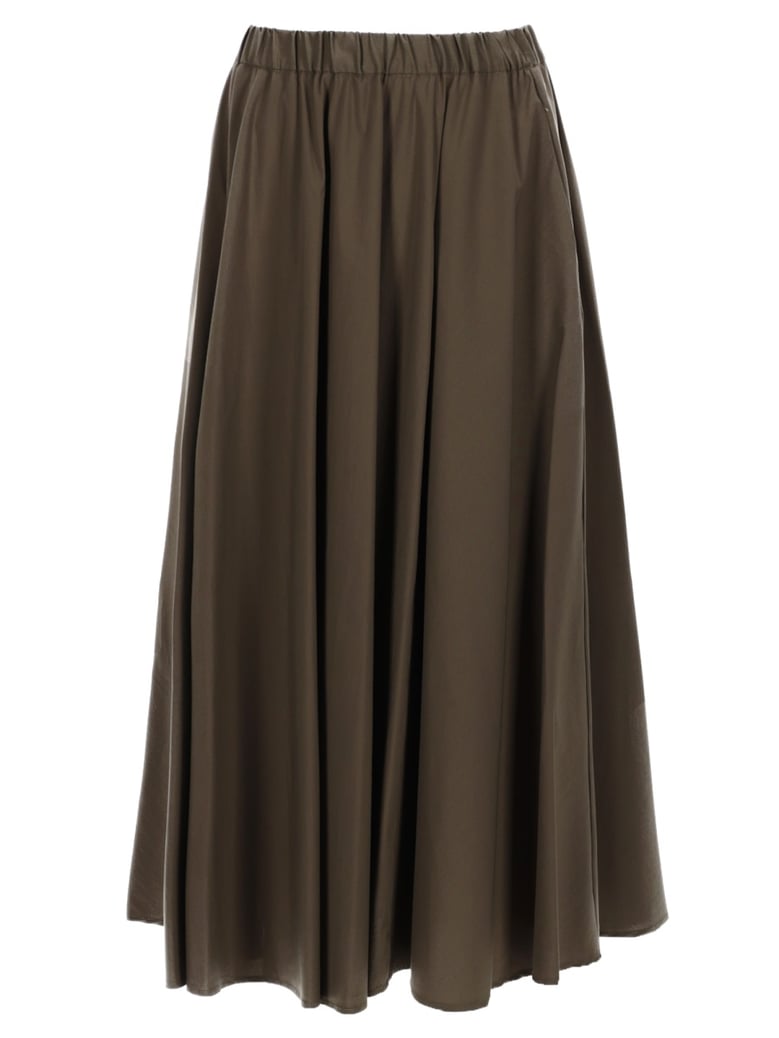 skirt poplin midi military green by Selfnex