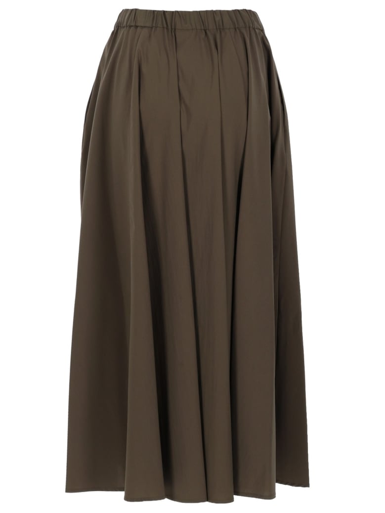 skirt poplin midi military green by Selfnex