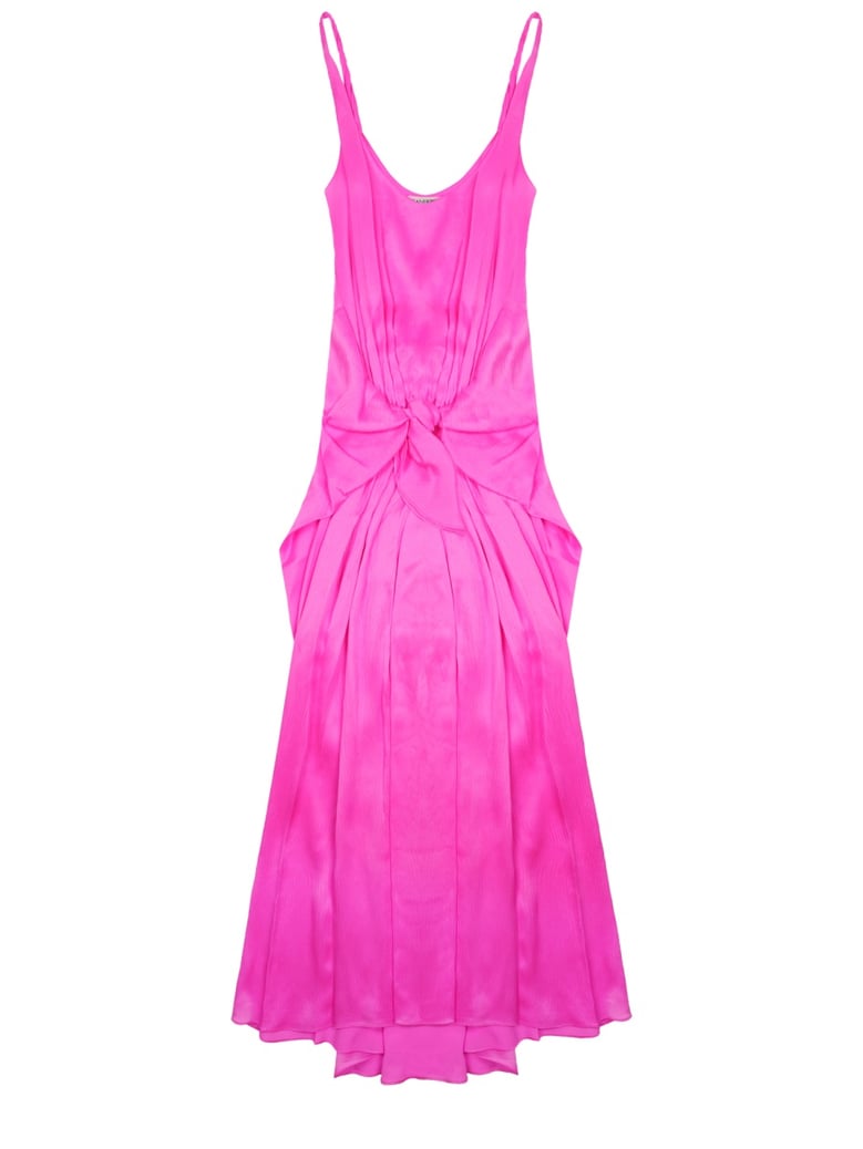 long dress with knot pink silk by Selfnex