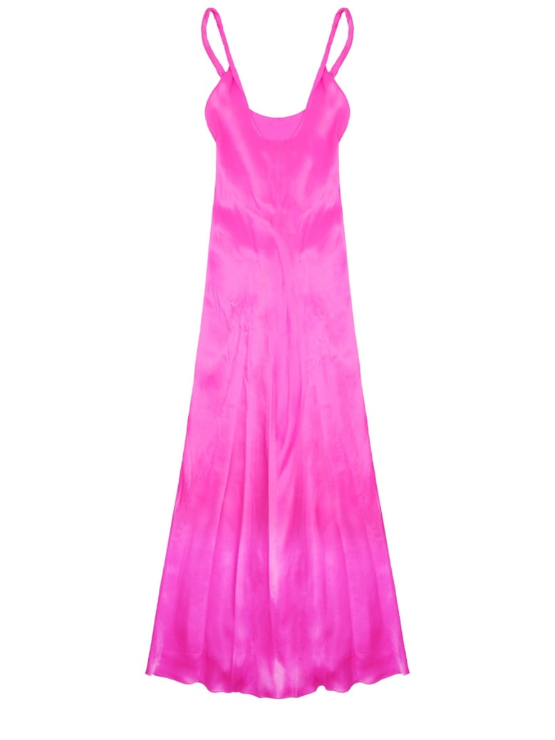 long dress with knot pink silk by Selfnex