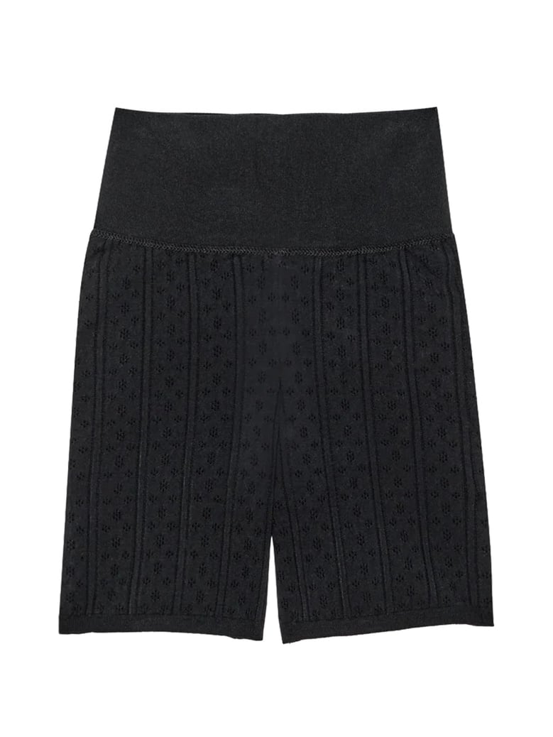 shorts perforated knit black by Selfnex