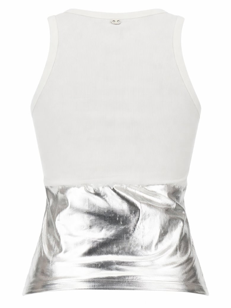 ribbed top with piercing application white by Selfnex
