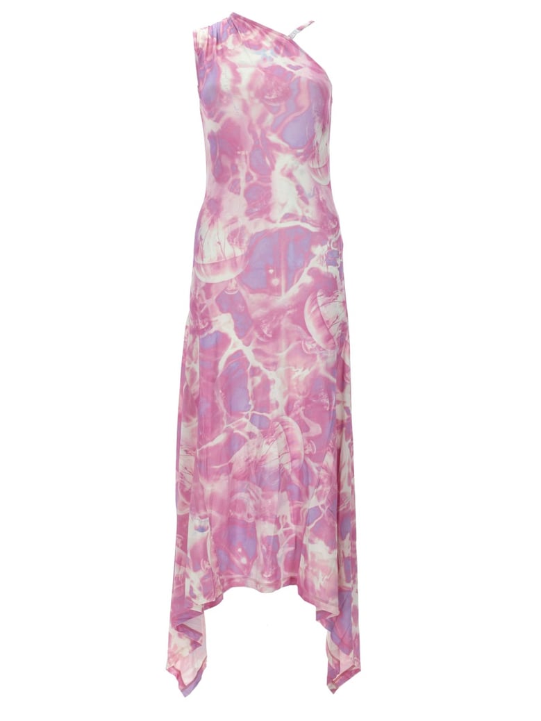 sleeveless long dress pink by Selfnex