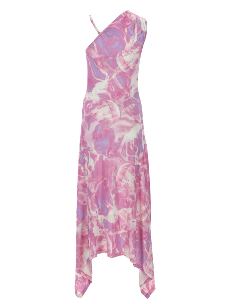 sleeveless long dress pink by Selfnex