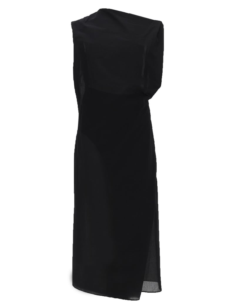 midi dress la robe drap black by Selfnex