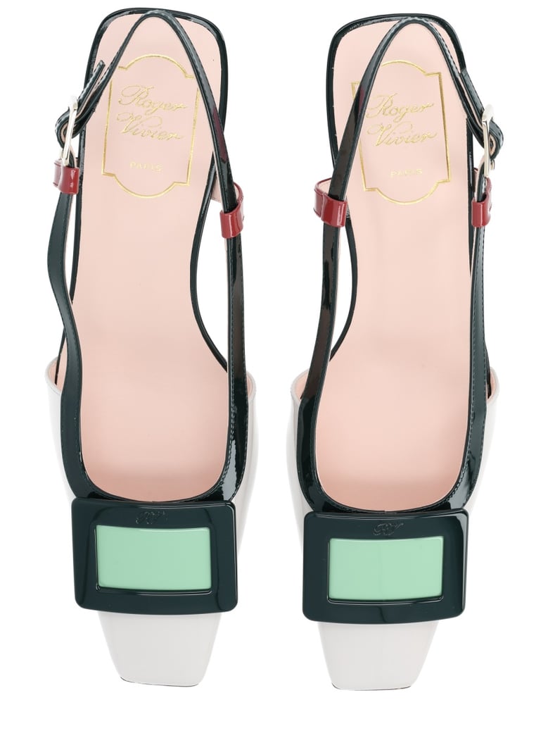 lacquered slingback pumps by Selfnex