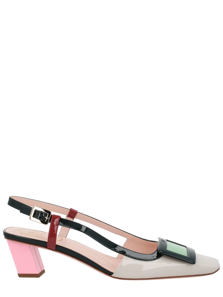 lacquered slingback pumps by Selfnex
