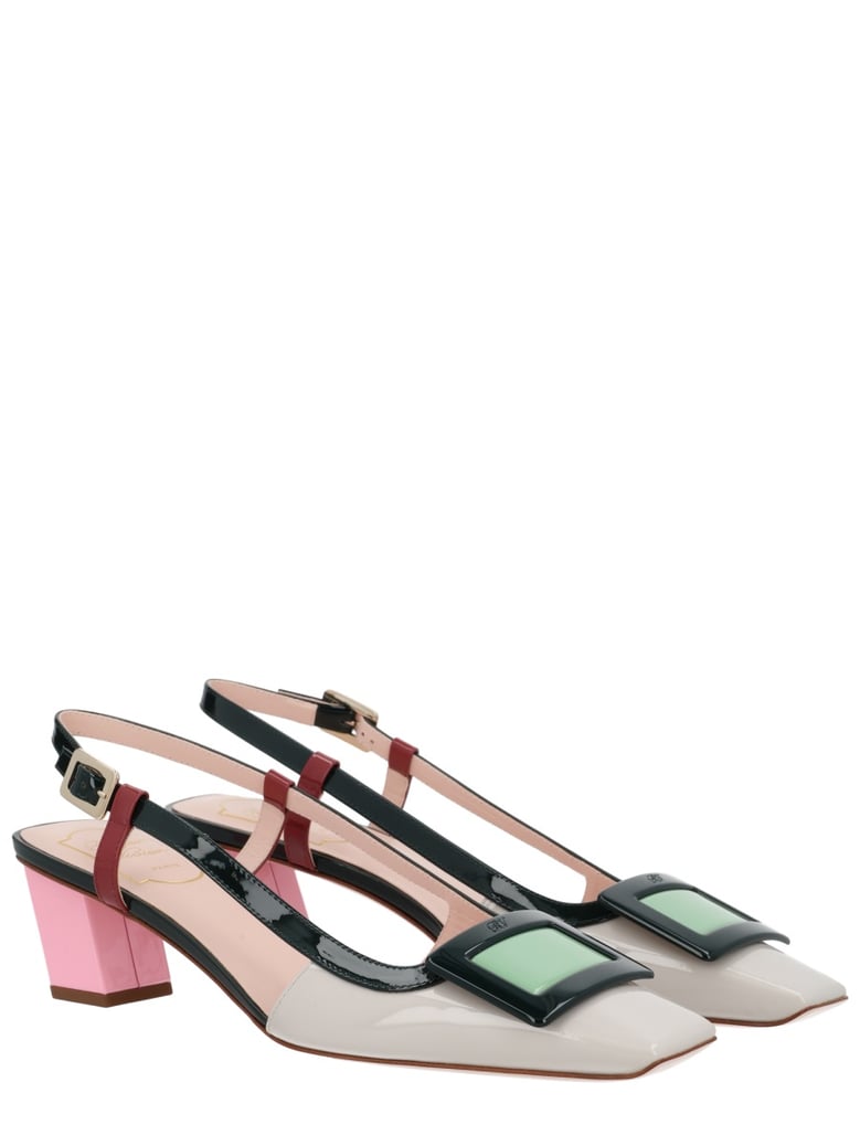 lacquered slingback pumps by Selfnex